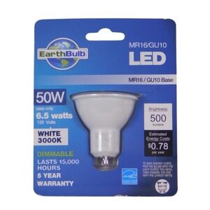 Earthbulb 50W white 300K brightness 500‎ lumens LED Light bulb